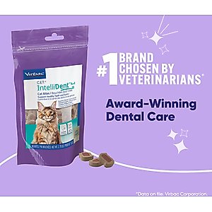 Virbac C.E.T. IntelliDent Cat Dental Treats, 90 count