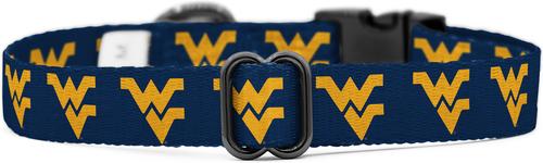 Show full view: ShopInstaPets NCAA Polyester Standard Dog Collar, Small: 11 to 16-in neck, 1/2-in wide, West Virginia Mountaineers slide 4 of 5