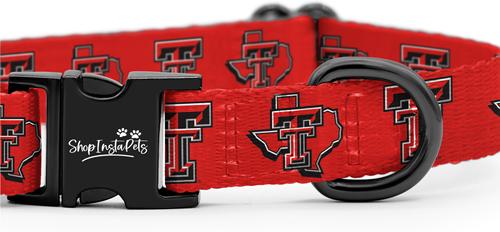 Show full view: ShopInstaPets NCAA Polyester Standard Dog Collar, X-Small: 8 to 12-in neck, 1/2-in wide, Texas Tech slide 3 of 5