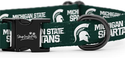 Show full view: ShopInstaPets NCAA Polyester Standard Dog Collar, X-Small: 8 to 12-in neck, 1/2-in wide, Michigan State Spartans slide 3 of 5