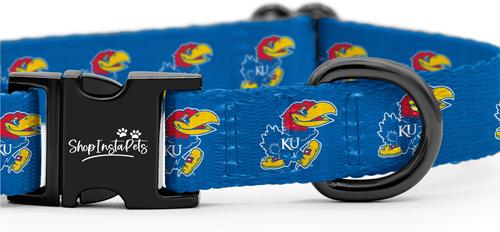 Show full view: ShopInstaPets NCAA Polyester Standard Dog Collar, Small: 11 to 16-in neck, 1/2-in wide, Kansas Jayhawks slide 3 of 5