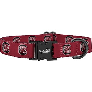 ShopInstaPets NCAA Polyester Standard Dog Collar, X-Small: 8 to 12-in neck, 1/2-in wide, South Carolina Gamecocks