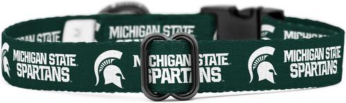 Show full view: ShopInstaPets NCAA Polyester Standard Dog Collar, X-Small: 8 to 12-in neck, 1/2-in wide, Michigan State Spartans slide 4 of 5
