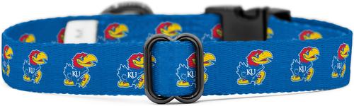 Show full view: ShopInstaPets NCAA Polyester Standard Dog Collar, Small: 11 to 16-in neck, 1/2-in wide, Kansas Jayhawks slide 4 of 5
