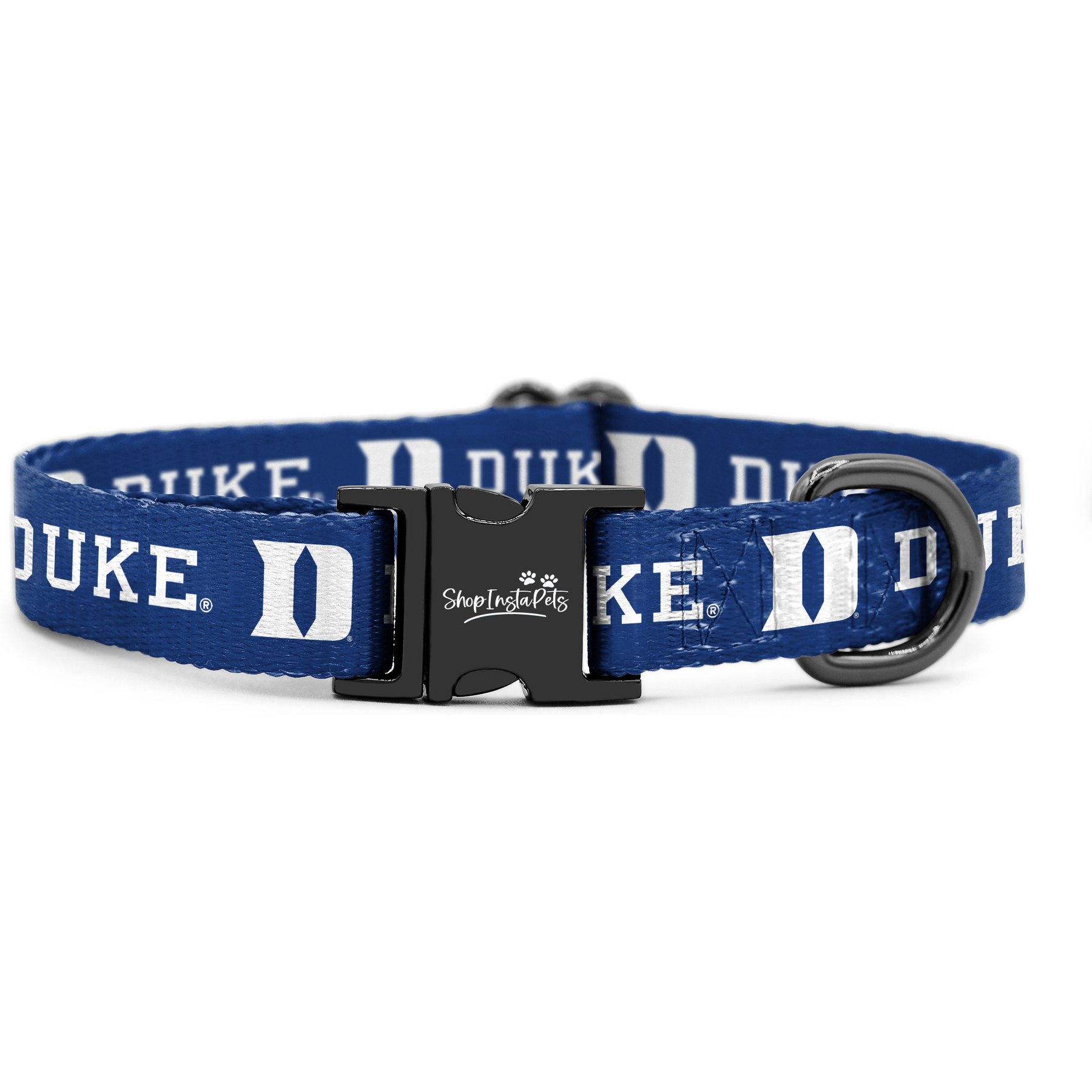 ShopInstaPets NCAA Polyester Standard Dog Collar, Small: 11 to 16-in neck, 1/2-in wide, Duke University