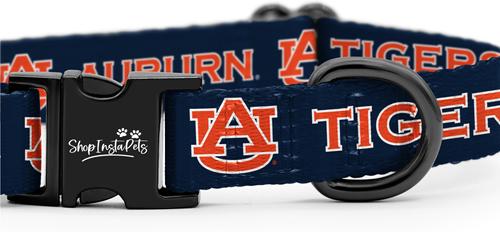 Show full view: ShopInstaPets NCAA Polyester Standard Dog Collar, Large: 16 to 26-in neck, 1-in wide, Auburn Tigers slide 4 of 6