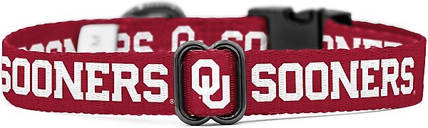 Show full view: ShopInstaPets NCAA Polyester Standard Dog Collar, X-Small: 8 to 12-in neck, 1/2-in wide, Oklahoma Sooners slide 4 of 5