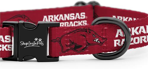 Show full view: ShopInstaPets NCAA Polyester Standard Dog Collar, Large: 16 to 26-in neck, 1-in wide, Arkansas Razorbacks slide 4 of 6