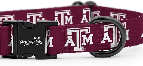 Show full view: ShopInstaPets NCAA Polyester Standard Dog Collar, X-Small: 8 to 12-in neck, 1/2-in wide, Texas A&M slide 3 of 5
