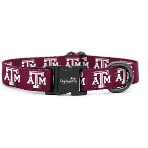 ShopInstaPets NCAA Polyester Standard Dog Collar, Medium: 12.5 to 19-in neck, 3/4-in wide, Texas A&M
