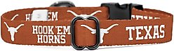 ShopInstaPets NCAA Polyester Standard Dog Collar, Small: 11 to 16-in neck, 1/2-in wide, Texas Longhorns slide 2 of 4