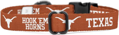 Show full view: ShopInstaPets NCAA Polyester Standard Dog Collar, X-Small: 8 to 12-in neck, 1/2-in wide, Texas Longhorns slide 4 of 5