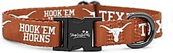 ShopInstaPets NCAA Polyester Standard Dog Collar, Large: 16 to 26-in neck, 1-in wide, Texas Longhorns