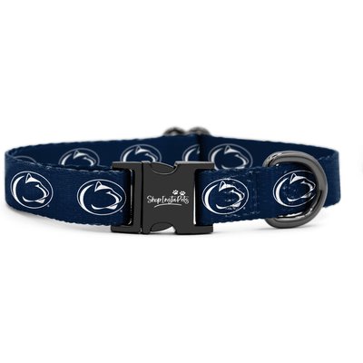 ShopInstaPets ShopInstaPets NCAA Polyester Standard Dog Collar, Medium: 12.5 to 19-in neck, 3/4-in wide, Penn State