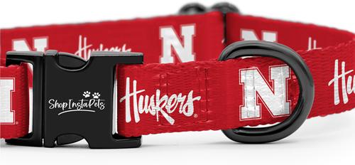 Show full view: ShopInstaPets NCAA Polyester Standard Dog Collar, Medium: 12.5 to 19-in neck, 3/4-in wide, Nebraska Huskers slide 3 of 5