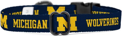 Show full view: ShopInstaPets NCAA Polyester Standard Dog Collar, Small: 11 to 16-in neck, 1/2-in wide, Michigan Wolverines slide 4 of 5