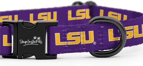 Show full view: ShopInstaPets NCAA Polyester Standard Dog Collar, Large: 16 to 26-in neck, 1-in wide, Louisiana State Tigers slide 3 of 5