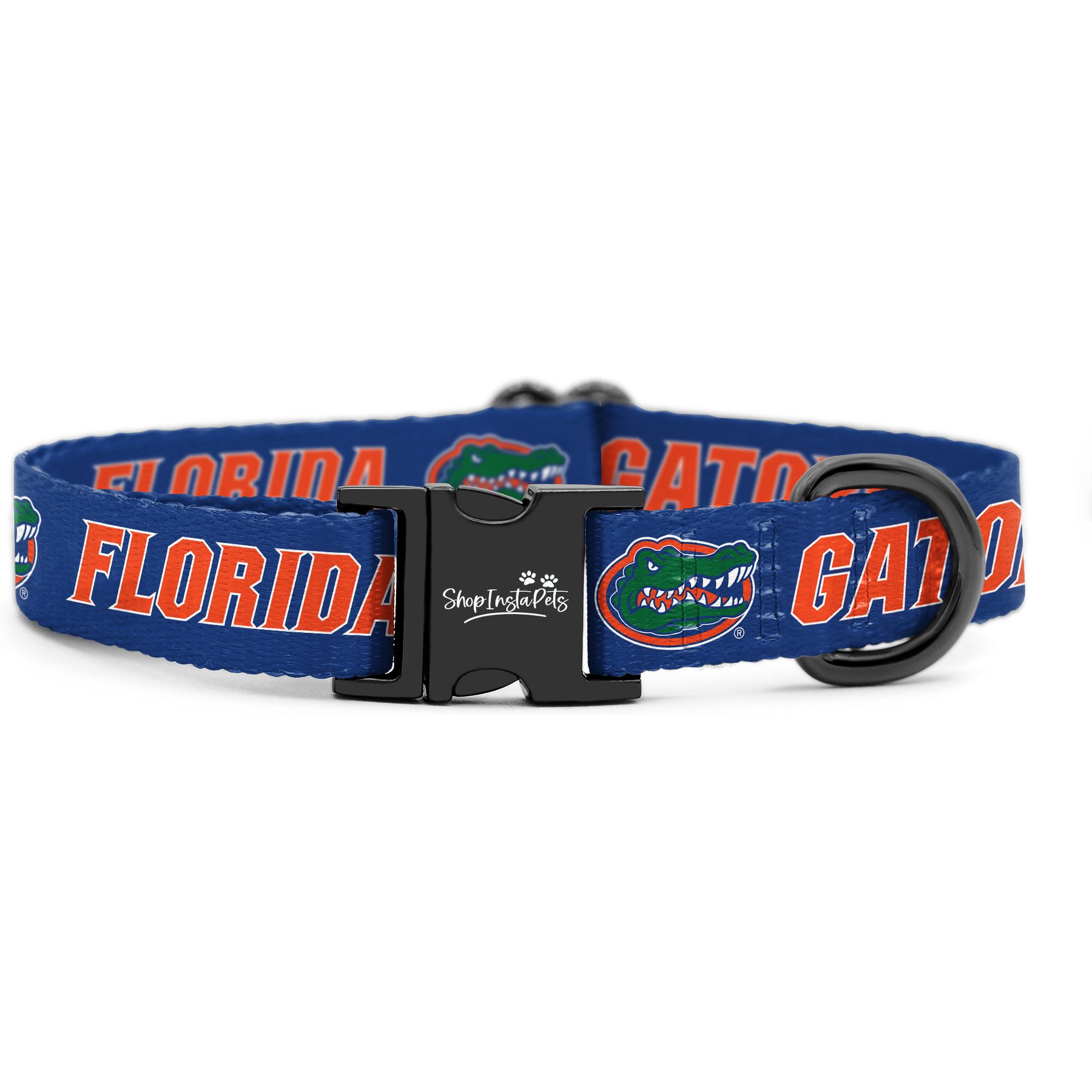 ShopInstaPets NCAA Polyester Standard Dog Collar, Large: 16 to 26-in neck, 1-in wide, Florida Gators
