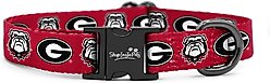 ShopInstaPets NCAA Polyester Standard Dog Collar, Medium: 12.5 to 19-in neck, 3/4-in wide, Georgia Bulldogs