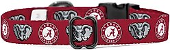 ShopInstaPets NCAA Polyester Standard Dog Collar, Small: 11 to 16-in neck, 1/2-in wide, Alabama Crimson Tide slide 2 of 4