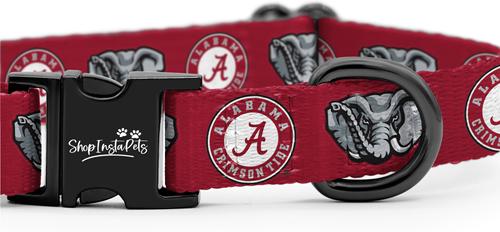 Show full view: ShopInstaPets NCAA Polyester Standard Dog Collar, X-Small: 8 to 12-in neck, 1/2-in wide, Alabama Crimson Tide slide 3 of 5