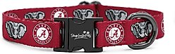 ShopInstaPets NCAA Polyester Standard Dog Collar, Small: 11 to 16-in neck, 1/2-in wide, Alabama Crimson Tide