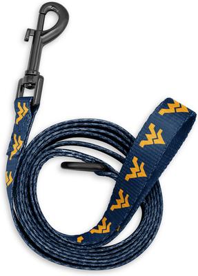 Show full view: ShopInstaPets NCAA Polyester Dog Leash, 6-ft long, 1-in wide, West Virginia Mountaineers slide 2 of 3