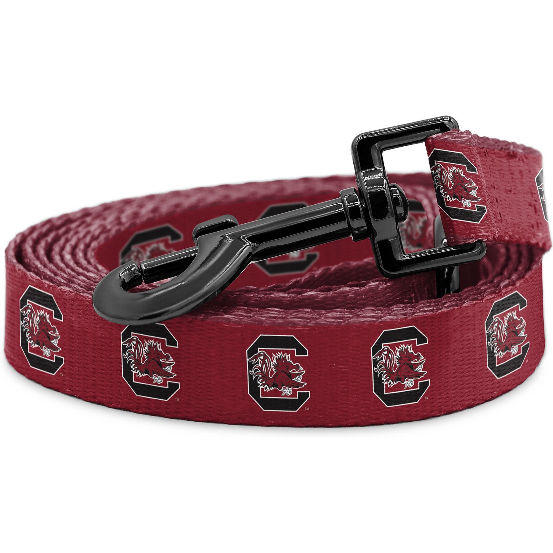 ShopInstaPets NCAA Polyester Dog Leash, 6-ft long, 1-in wide, South Carolina Gamecocks