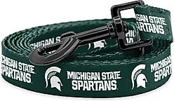 ShopInstaPets NCAA Polyester Dog Leash, 6-ft long, 1-in wide, Michigan State Spartans