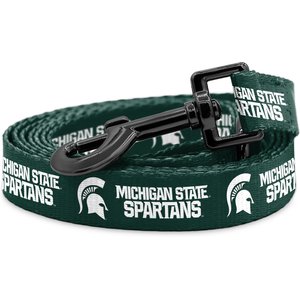 ShopInstaPets NCAA Polyester Dog Leash, 6-ft long, 1-in wide, Michigan State Spartans