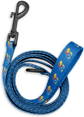 Show full view: ShopInstaPets NCAA Polyester Dog Leash, 6-ft long, 1-in wide, Kansas Jayhawks slide 2 of 3