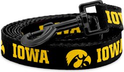 ShopInstaPets NCAA Polyester Dog Leash, 6-ft long, 1-in wide, Iowa Hawkeyes