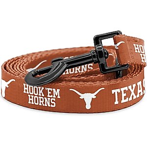 ShopInstaPets NCAA Polyester Dog Leash, 6-ft long, 1-in wide, Texas Longhorns