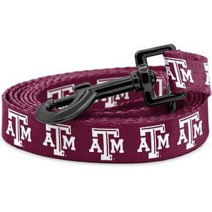 ShopInstaPets NCAA Polyester Dog Leash, 6-ft long, 1-in wide, Texas A&M