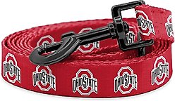 ShopInstaPets NCAA Polyester Dog Leash, 6-ft long, 1-in wide, Ohio State Buckeyes