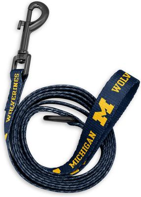 Show full view: ShopInstaPets NCAA Polyester Dog Leash, 6-ft long, 1-in wide, Michigan Wolverines slide 2 of 3