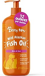 Zesty Paws Wild Alaskan Fish Oil Liquid Skin & Coat Supplement for Dogs & Cats, 32-fl oz bottle