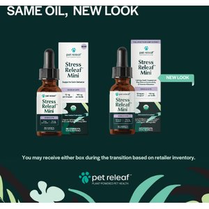 Pet Releaf Stress Releaf Organic Full Spectrum Hemp Extract Oil & Ashwagandha Liquid Calming Health Supplement for Dogs & Cats, 15-mL bottle