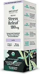 Pet Releaf Feline Stress Releaf Organic Full Spectrum Hemp Extract Oil, Ashwagandha, & Catnip Liquid Calming Health Supplement for Cats, 1-fl oz bottle slide 2 of 3