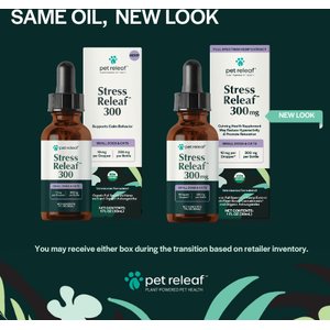 Pet Releaf Stress Releaf Organic Full Spectrum Hemp Extract Oil & Ashwagandha Liquid Calming Health Supplement for Small Dogs & Cats, 1-fl oz bottle
