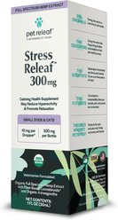 Pet Releaf Stress Releaf Organic Full Spectrum Hemp Extract Oil & Ashwagandha Liquid Calming Health Supplement for Small Dogs & Cats, 1-fl oz bottle slide 2 of 3