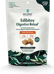 Pet Releaf Edibites Digestive Releaf Organic Sweet Potato Flavored Chew Full Spectrum Hemp Extract Digestive Health Supplement for Medium & Large Dogs, 30 count