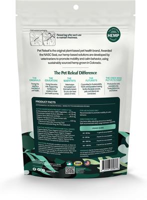Show full view: Pet Releaf Edibites Hip & Joint Releaf Organic Peanut Butter & Banana Flavored Chew Full Spectrum Hemp Extract Hip & Joint Health Supplement for Medium & Large Dogs, 30 count slide 3 of 4