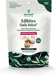 Pet Releaf Edibites Daily Releaf Organic Blueberry Cranberry Flavored Chew Full Spectrum Hemp Extract Health Supplement for Small Dogs, 30 count