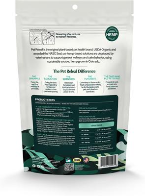 Show full view: Pet Releaf Edibites Daily Releaf Organic Blueberry Cranberry Flavored Chew Full Spectrum Hemp Extract Health Supplement for Medium & Large Dogs, 30 count slide 3 of 4