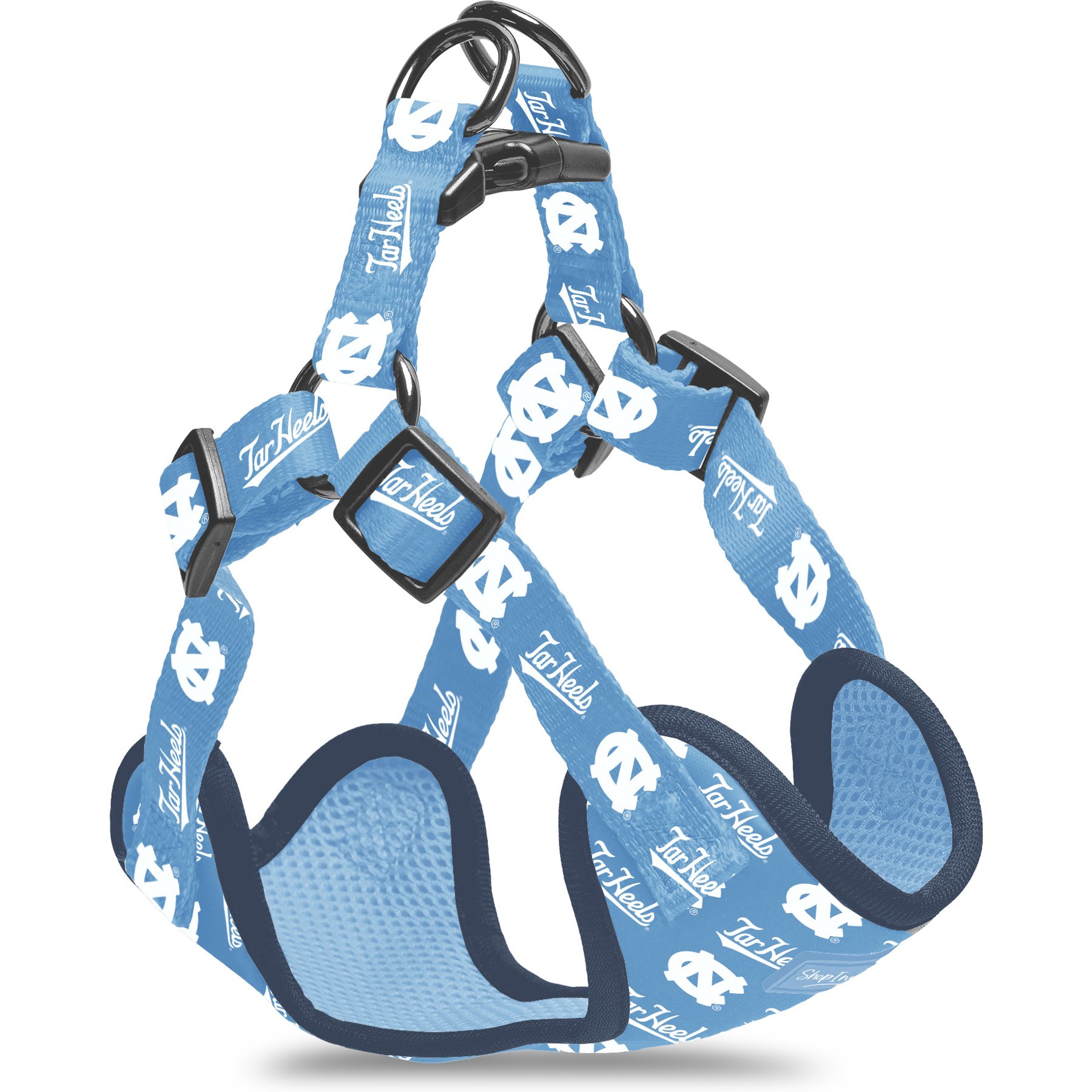 ShopInstaPets NCAA Basic Dog Harness, Medium: 21 to 27-in chest, North Carolina Tar Heels