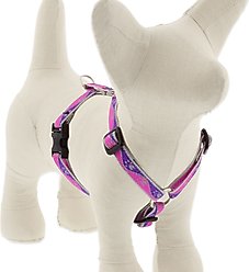 LupinePet Reflective Paws Adjustable Dog Harness, Pink Paws, Small: 12 to 20-in chest, 1/2-in wide