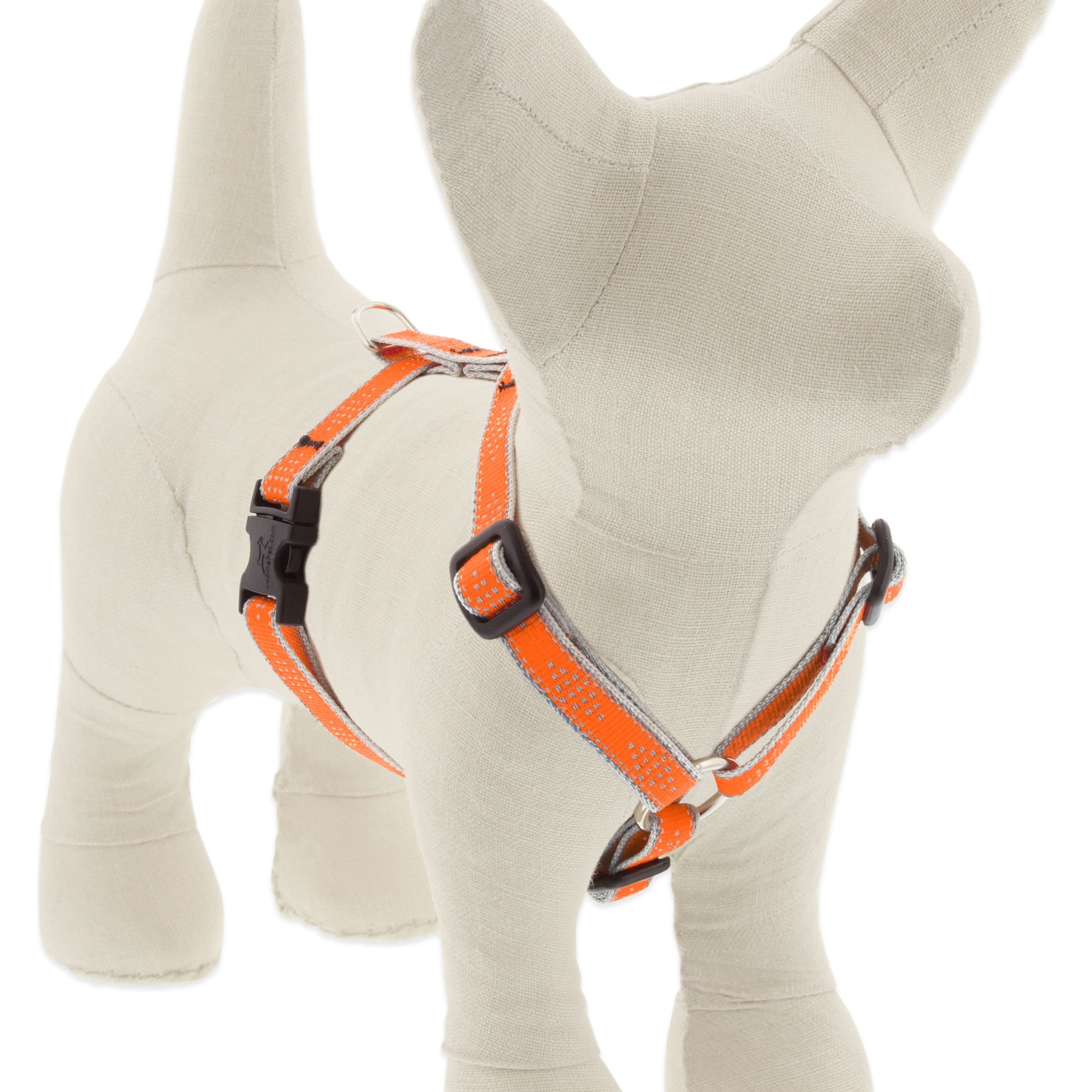 LupinePet Reflective Diamonds Adjustable Dog Harness, Orange Diamond, X-Small: 9 to 14-in chest, 1/2-in wide