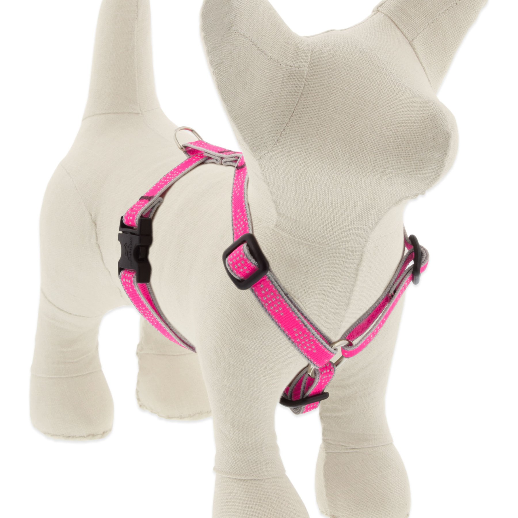 LupinePet Reflective Diamonds Adjustable Dog Harness, Pink Diamond, X-Small: 9 to 14-in chest, 1/2-in wide