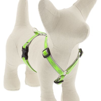 LupinePet LupinePet Reflective Diamonds Adjustable Dog Harness, Green Diamond, X-Small: 9 to 14-in chest, 1/2-in wide